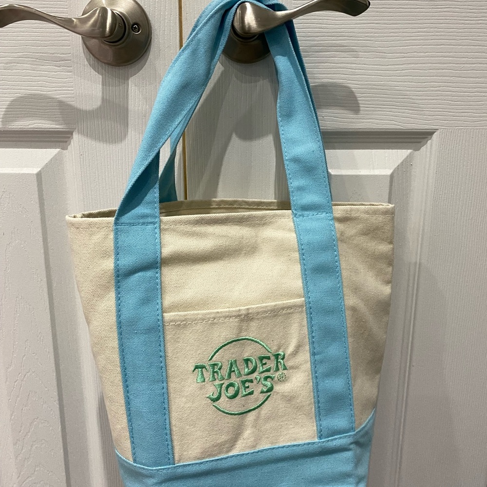 Trader Joe’s Blue and Cream Tote Bag